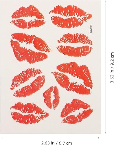 Homoyoyo 6pcs Red Lip Stickers Waterproof Temporary Kiss Stickers for Adult Women Decorations Envelopes Crafts Party Favors Home Living Room Bedroom
