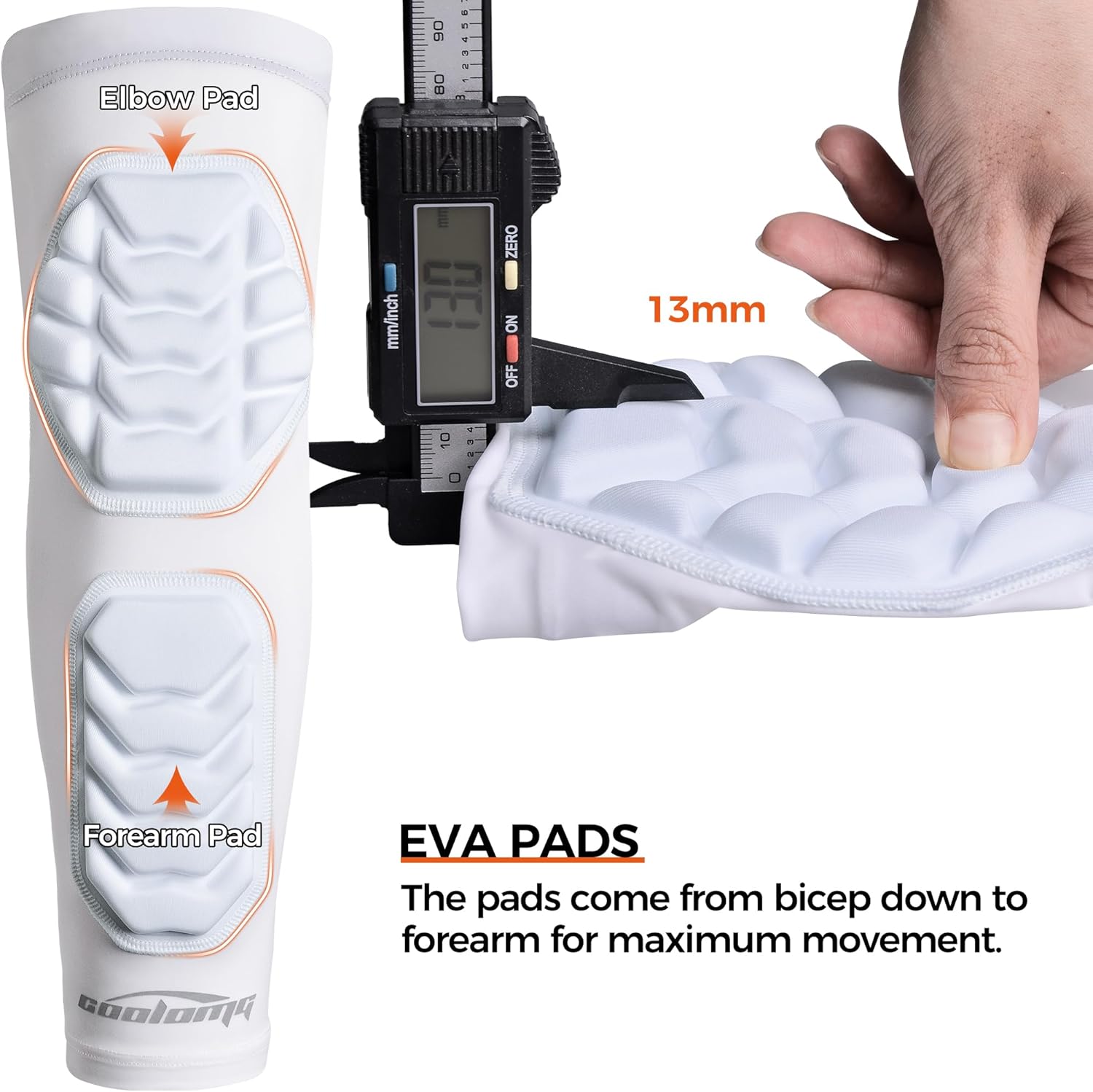 COOLOMG Football Arm Pads Padded Forearm Elbow Sleeves Protection Support for Basketball Volleyball 1 Pair - Image 3