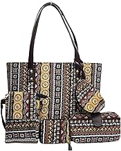 Women's Ladies Traditional Ikkat Cotton 5 Pieces Combo Bag