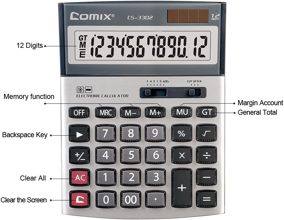Comix CS-3302 Calculator with key function labels