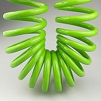 Vista 9 de Manguera de jardín, manguera de agua rizada de poliuretano verde de 50 pies con conectores de latón, bobina de manguera de riego, retráctil