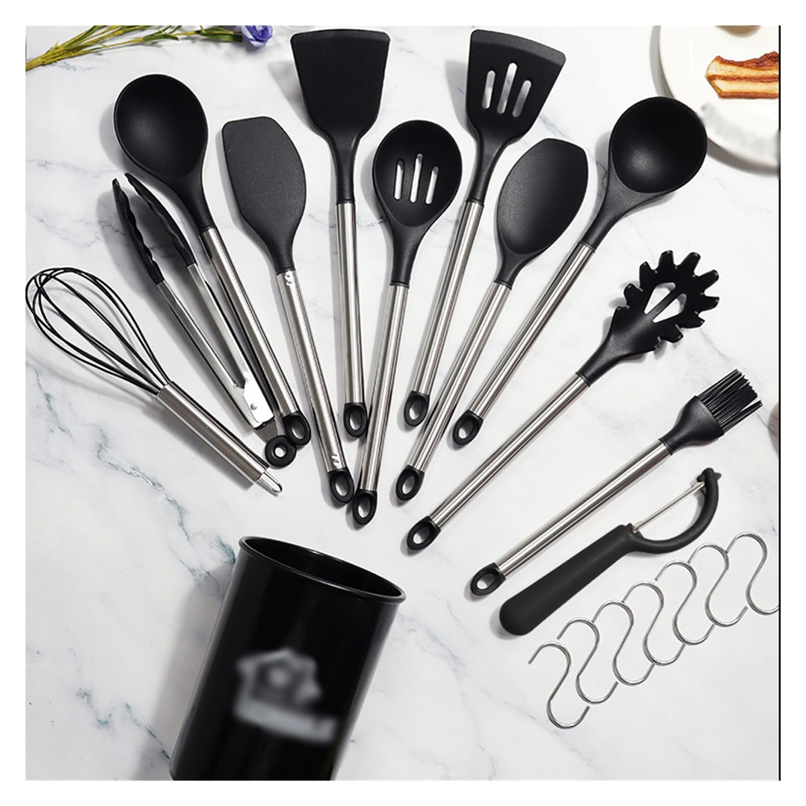 Cuillère à soupe pelle épaissie ustensiles de cuisine Anti-brûlure (D 23 pièces)