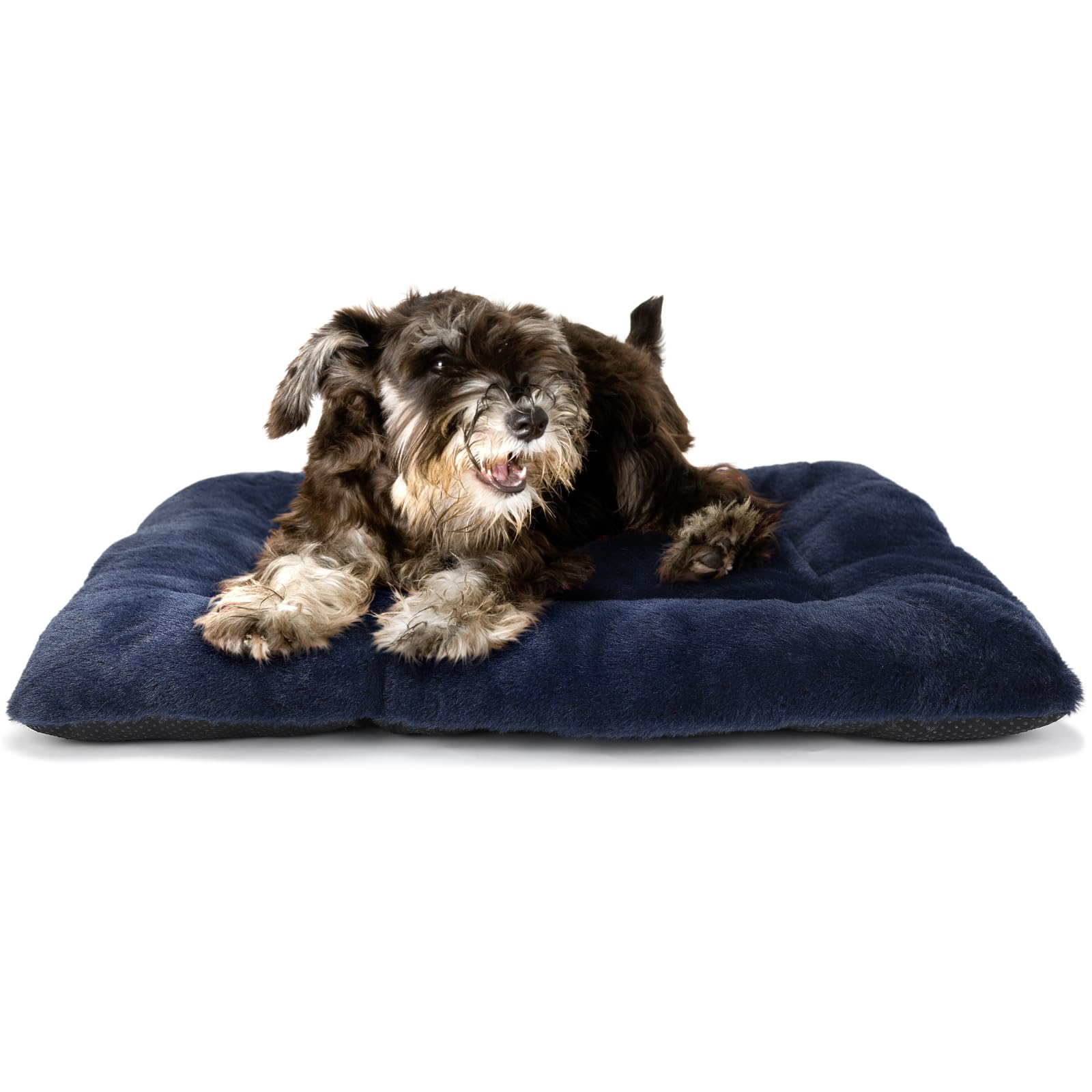 wrkfree Small Dog Crate Pad 24 Inch Dark Blue Washable Comfy Fluffy for 24 Inches Dog Cage Kennel Indoor and Outdoor Use