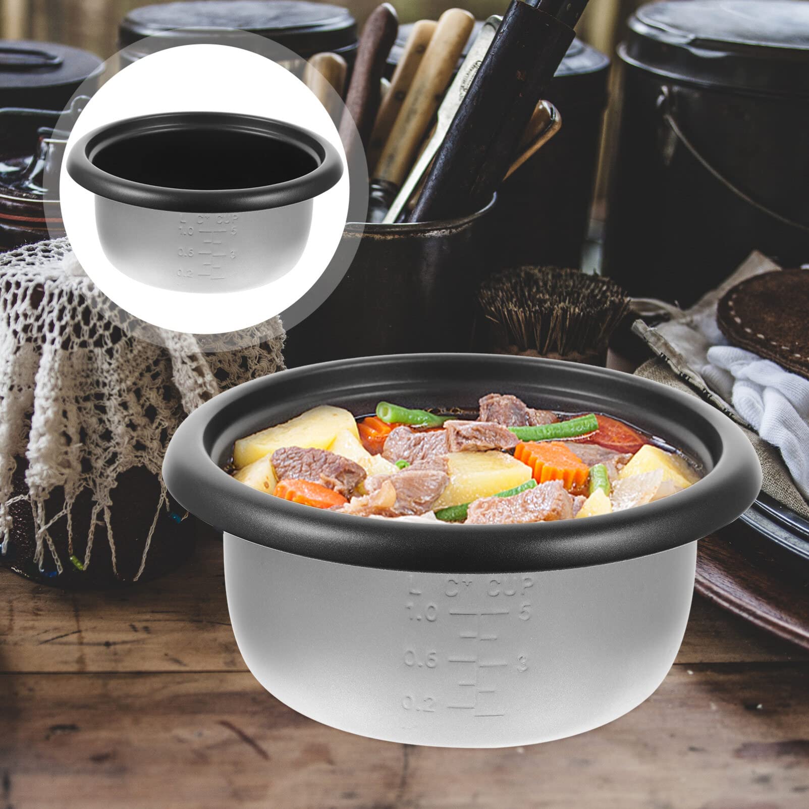 PACKOVE Revestimiento De Olla Arrocera Contenedores De Acero Inoxidable Olla Arrocera Reemplazar El Forro Tanque Interior De Arroz Forro De Cocina Olla Caliente Aleación De Aluminio Pastel