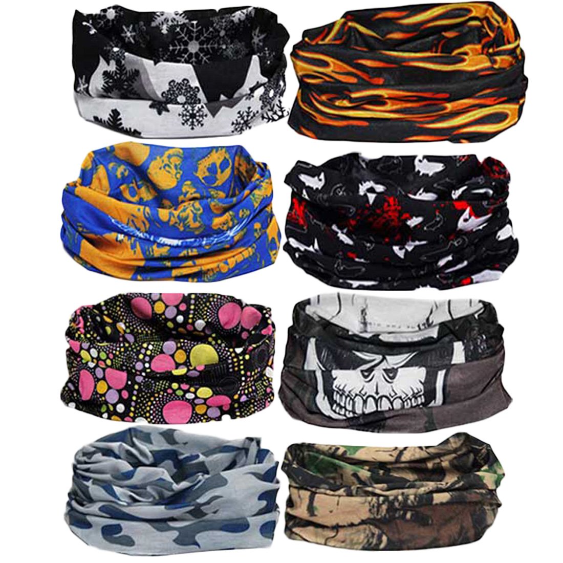 Multi-purpose Seamless Headwear Bandanas Mixed Set Value Pack [Set of 8]-image-29