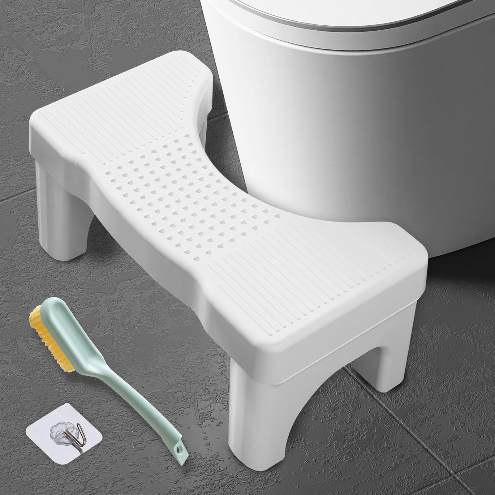Taburete de Inodoro para Baño con Almohadillas Antideslizantes - Escalón Portátil para Estreñimiento y Flatulencia