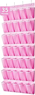 35 Pockets Over the Door Shoe Organizer, Hanging Shoe Organizer for Door...