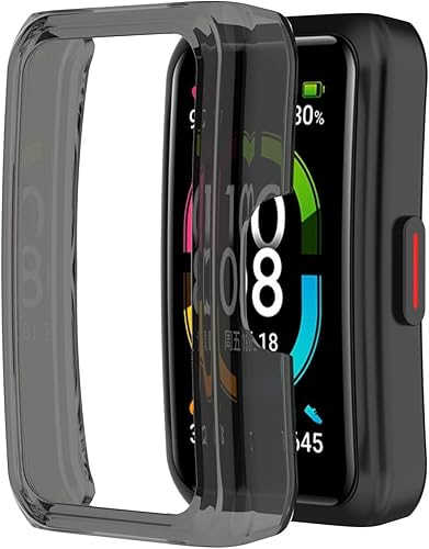 Miniatura 5 de Funda compatible con Huawei Honor Band 6 Watch Protector de pantalla de PC suave a prueba de golpes, protector delgado de parachoques protector de