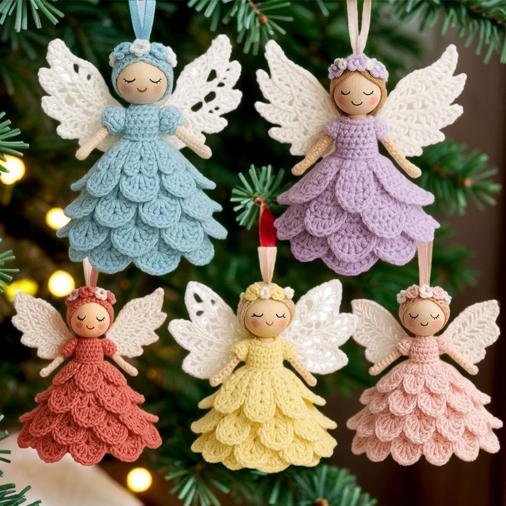Kit Crochet Ange Décoration Noël - Pour Débutants - Fil Et Instructions Inclus