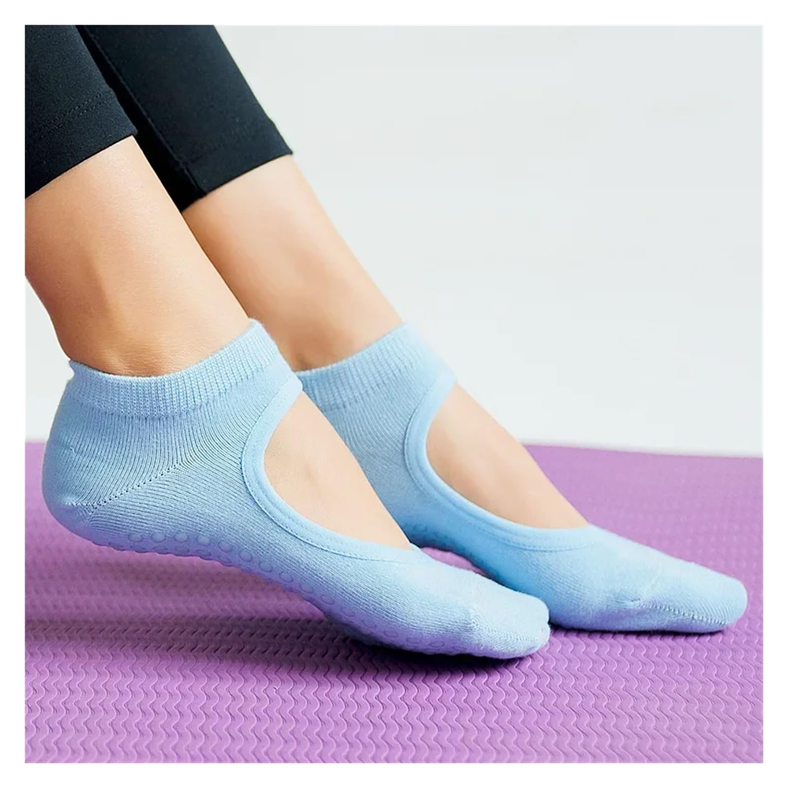 Calcetines De Yoga For Mujer, Calcetines De Pilates For Mujer, Tobillo Sin Espalda, Transpirables, Antideslizantes, Calcetines Deportivos De Baile De Ballet For Fitness Y Gimnasio Para Yoga Pilates Gi