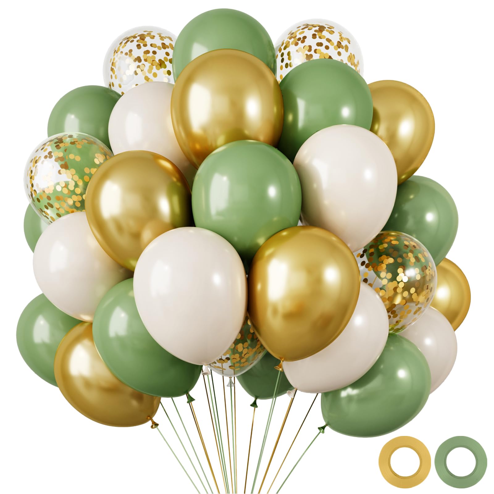 Ciao 50 Ballons Metallisiert – Premium Latex, Ø 33 Cm, Grün Metallisiert, Made In Italy