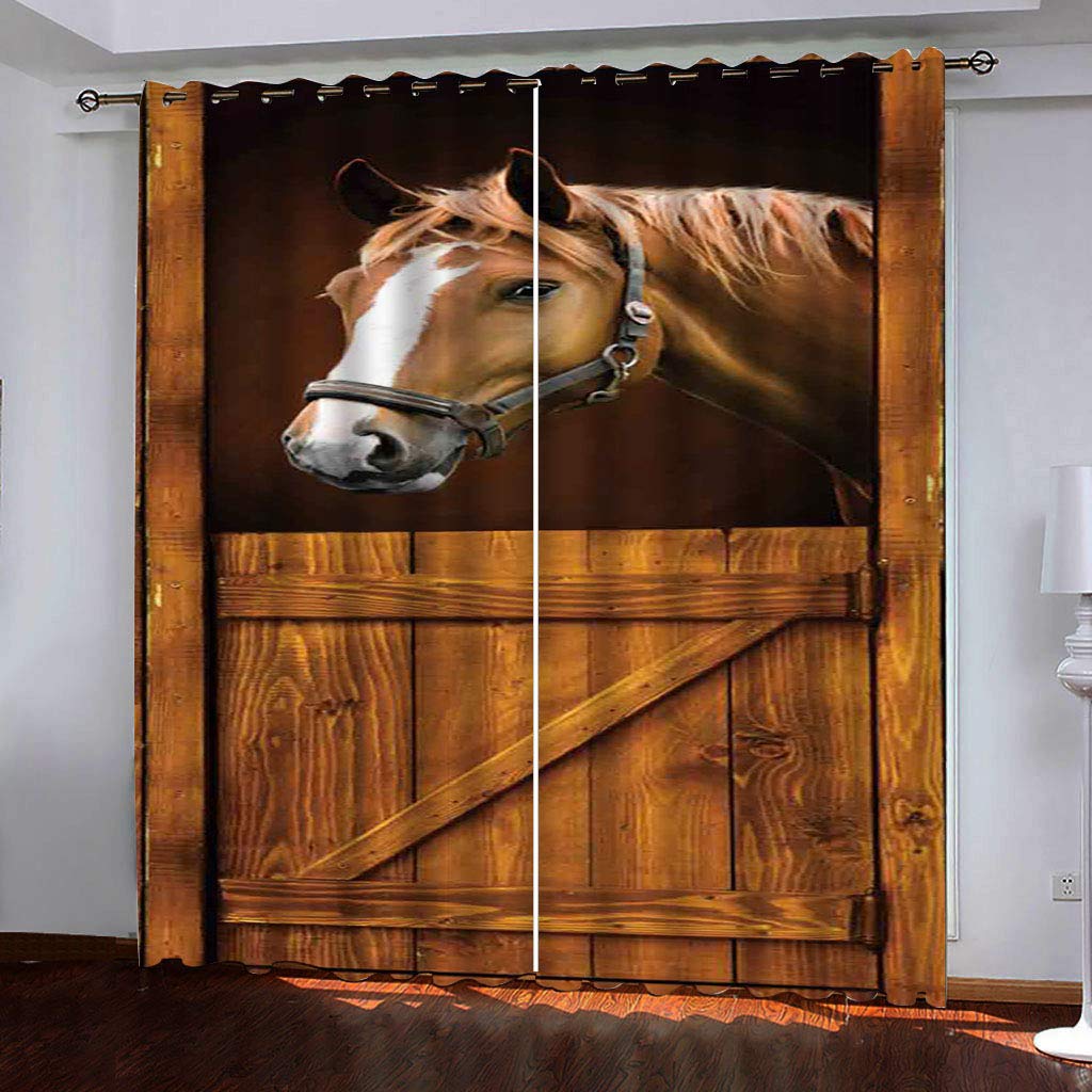 Rideau occultant imprimé cheval pour créer un cocon de fraîcheur au salon