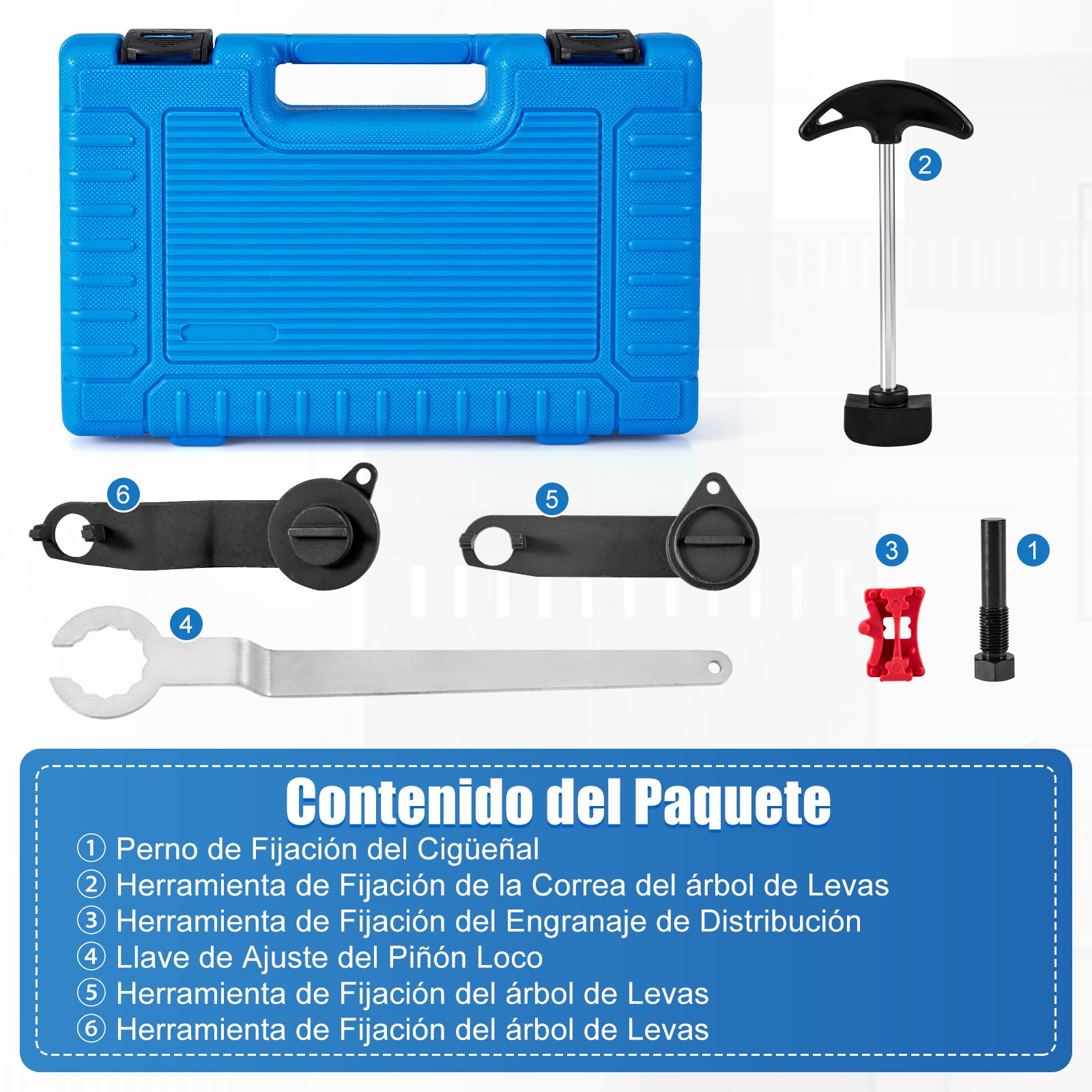 Kit de Calado Distribucion EA211 Motor 1.0 1.2 1.4 1.6 FSI TSI TFSI, 6Pcs Set Herramientas de Sincronización del Motor, para Golf, Jetta, A3, Octavia, Lavida, Seat Leon