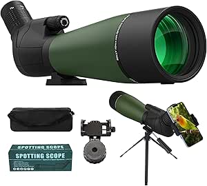WOZEL 25-75x80 Spotting Scope with Tripod, Phone Adapter & Carrying Bag