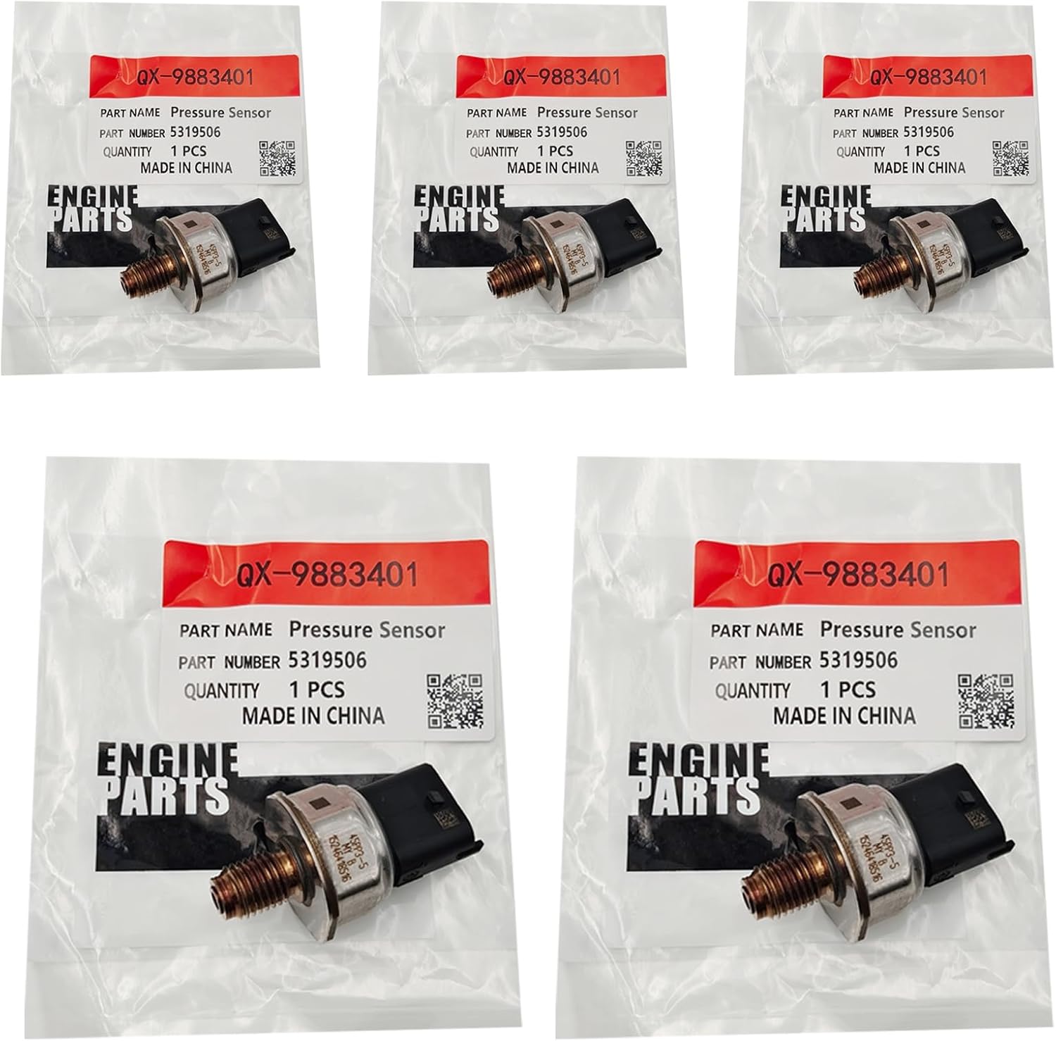 New 10X Pressure Sensor 5319506 5319506F 45PP3-5 45PP35 Compatible for Cummins QSF3.8 Engine 35D-9 40D-9 45D-9 50DA-9 50D-9 60D-9 70D-9 Forklift