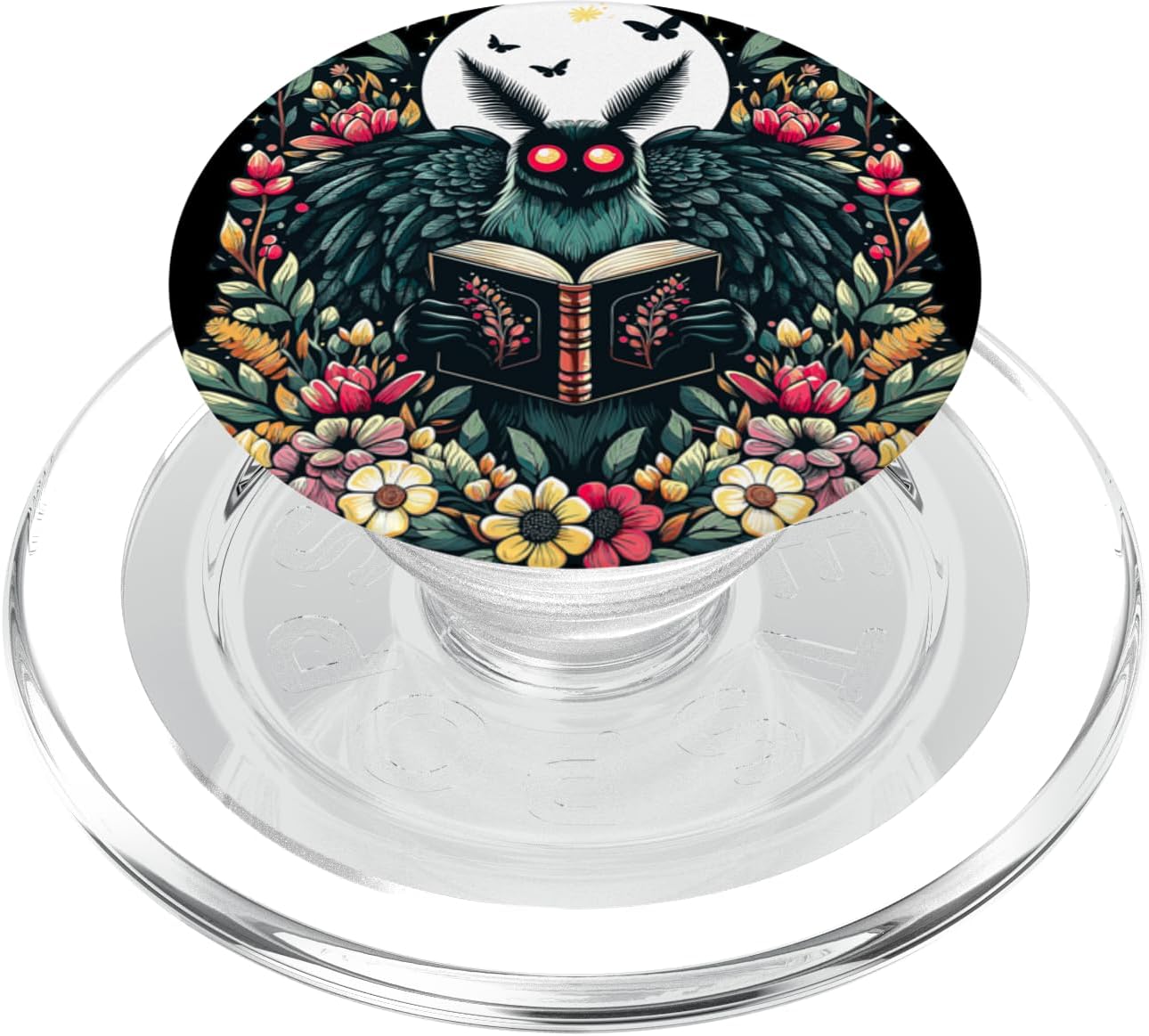 Cottagecore Aesthetic Mothman Book Lover Camping PopSockets PopGrip for MagSafe
