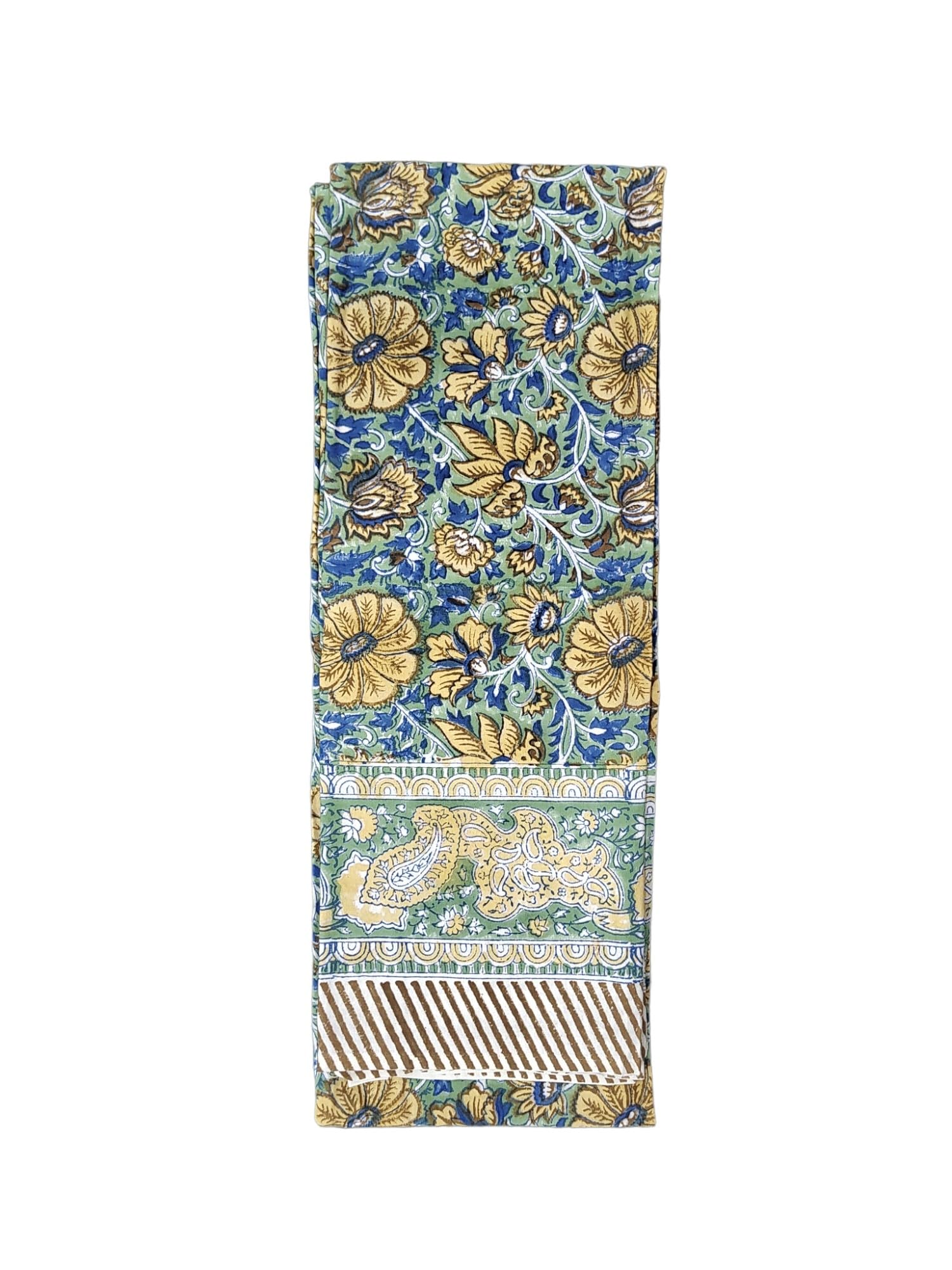 Nappe indienne coton lavable motif floral pour protéger et embellir une table usée en un clin d'œil