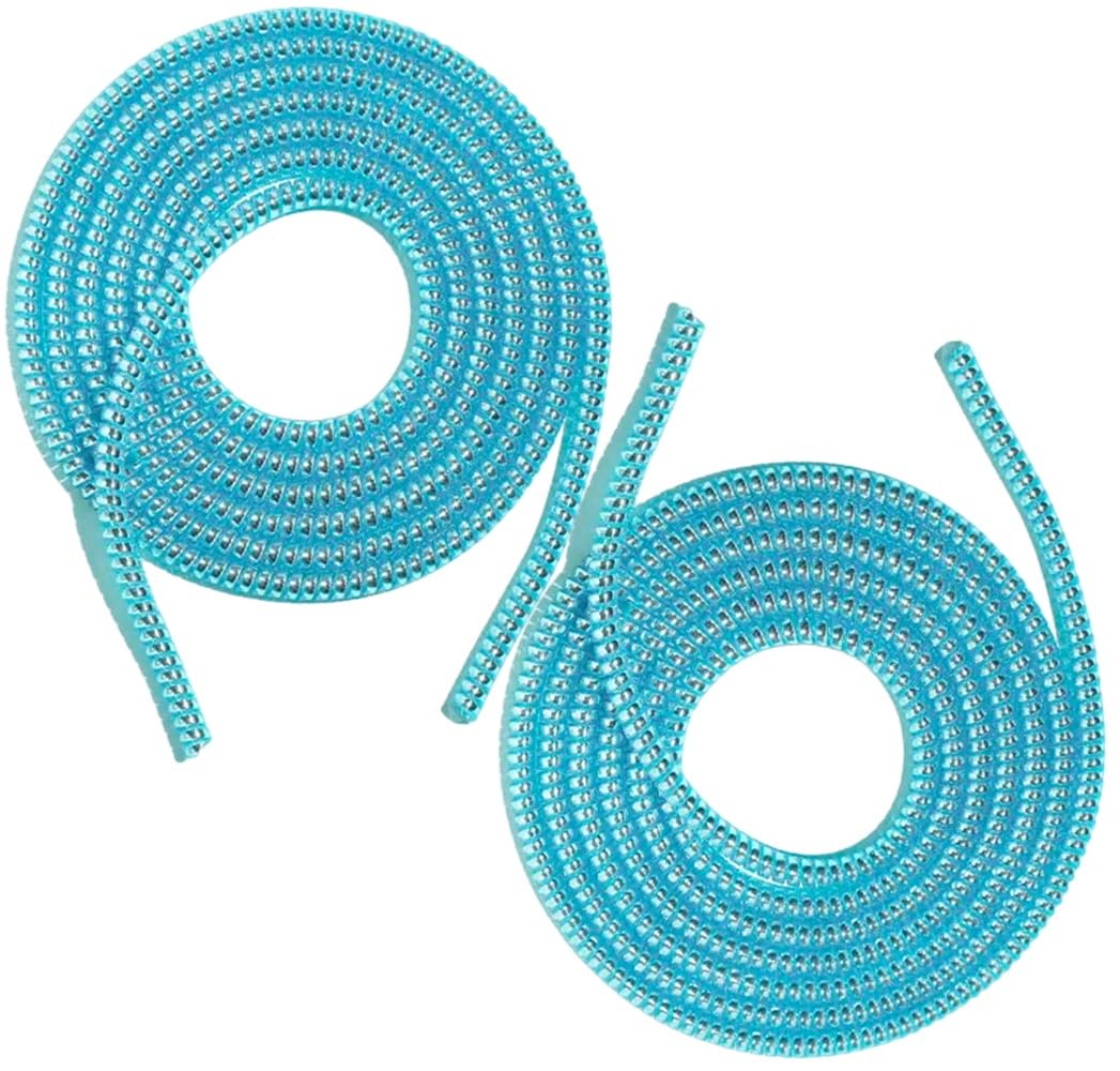 Spiral Cable Protector - Metallic Finish Silicone Cable Management Solution with Cable Organizer, Wire Cover, and Cord Wrap - Keep Your Cables Tangle-Free and Protected (2 Light Blue)