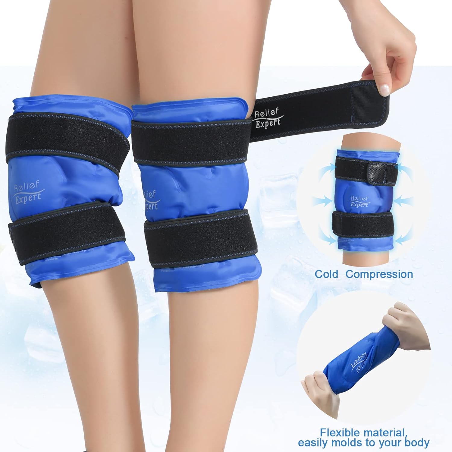 Buy Relief Expert Knee Ice Pack Wrap for Injuries Reusable Gel Ice Pack