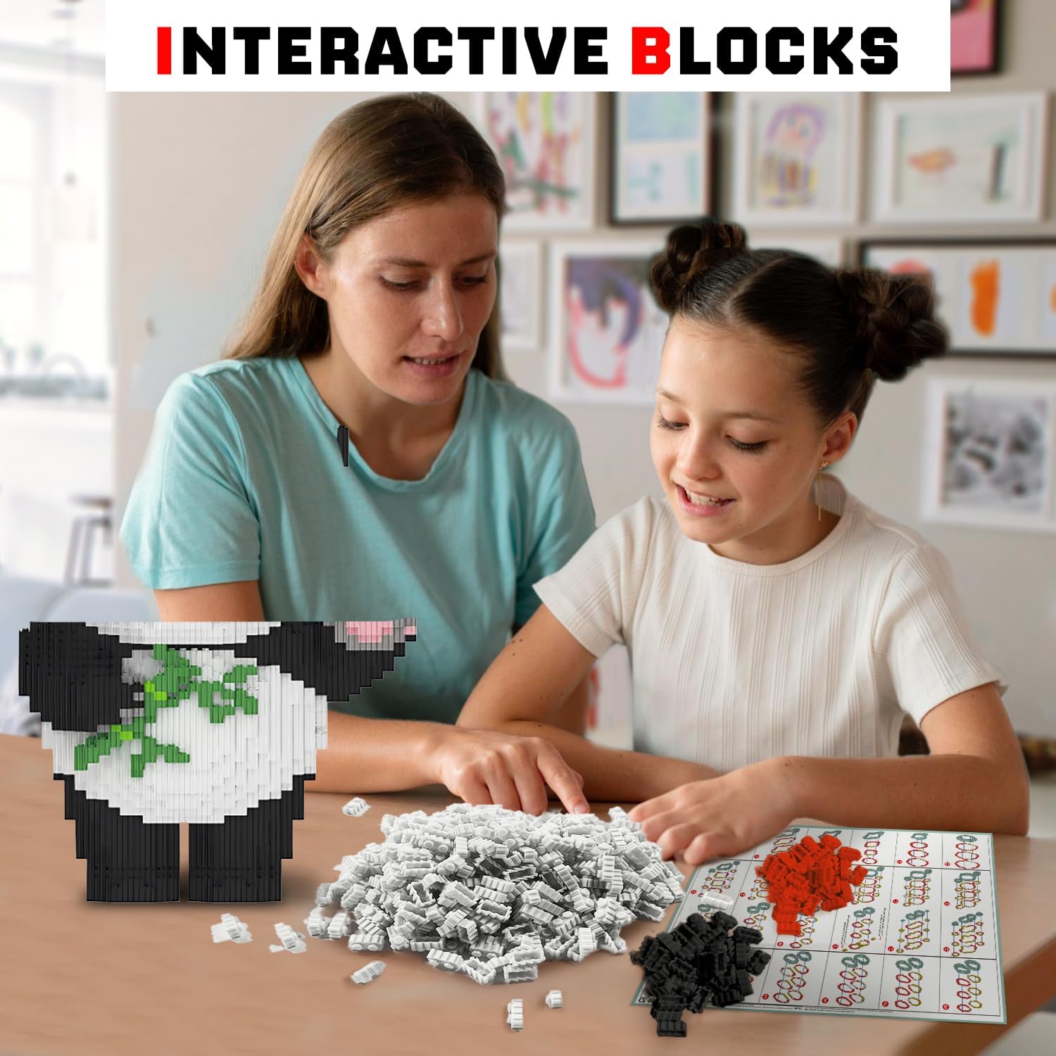 6100 Pcs Creative 3D Panda Building Blocks for Decoration image 5