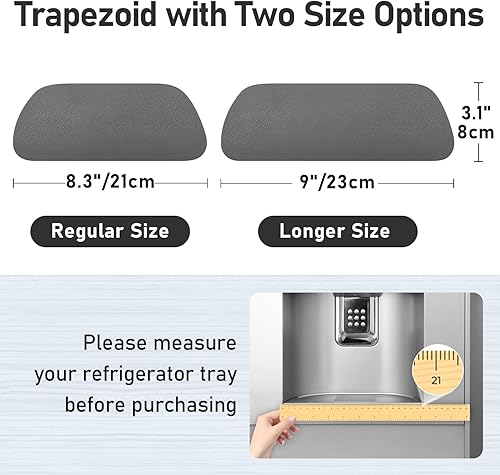 Miniatura 3 de LOPNUR Bandeja de goteo para refrigerador, paquete de 2 atrapador de goteo para refrigerador, dispensador de agua para refrigerador, tapete