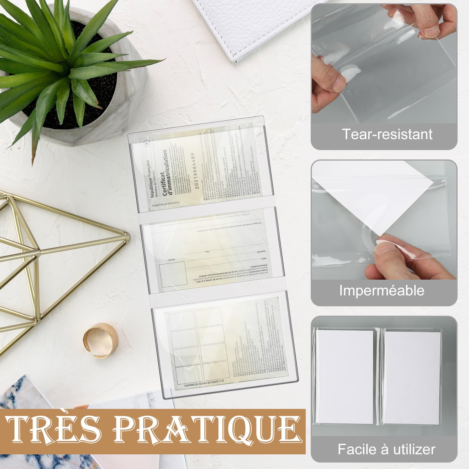 2 PZ PORTA carte certificato trasparente custodia documenti aziendali