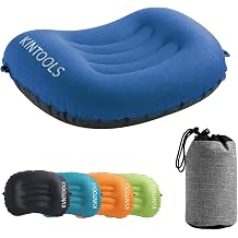 Camping Pillow-Compressible, Ultralight Inflatable,Compact, Comfortable, Ergonomic Inflating Pillows for Neck & Lumbar Support While Camp, HikingNavy Blue,with Anti Slip Straps