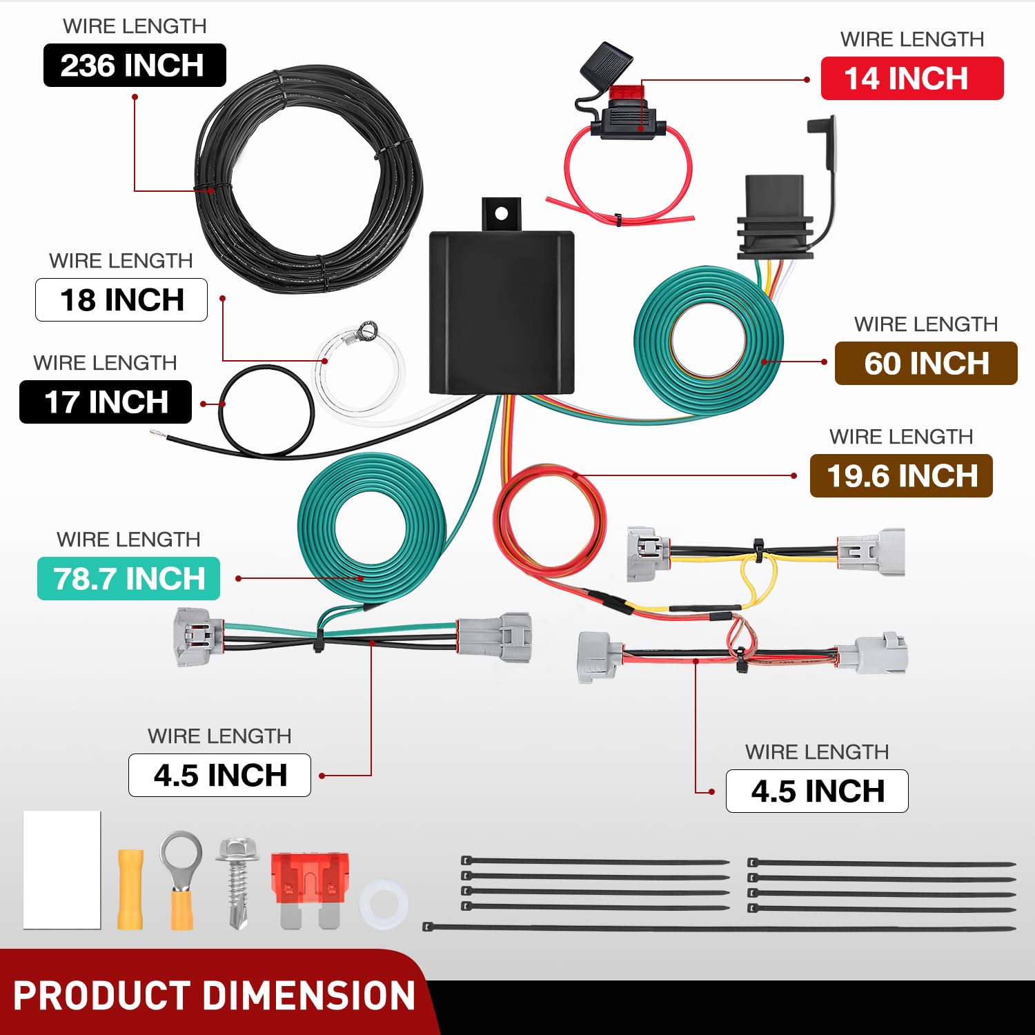 Nilight 4 Pin Trailer Wiring Harness Kit 56349 Vehicle Standard 4 Way Connector Custom for Toyota Tacoma 2016 2017 2018 2019 2020 2021 2022 2023 Simple Fit Tow Hitch Accessories