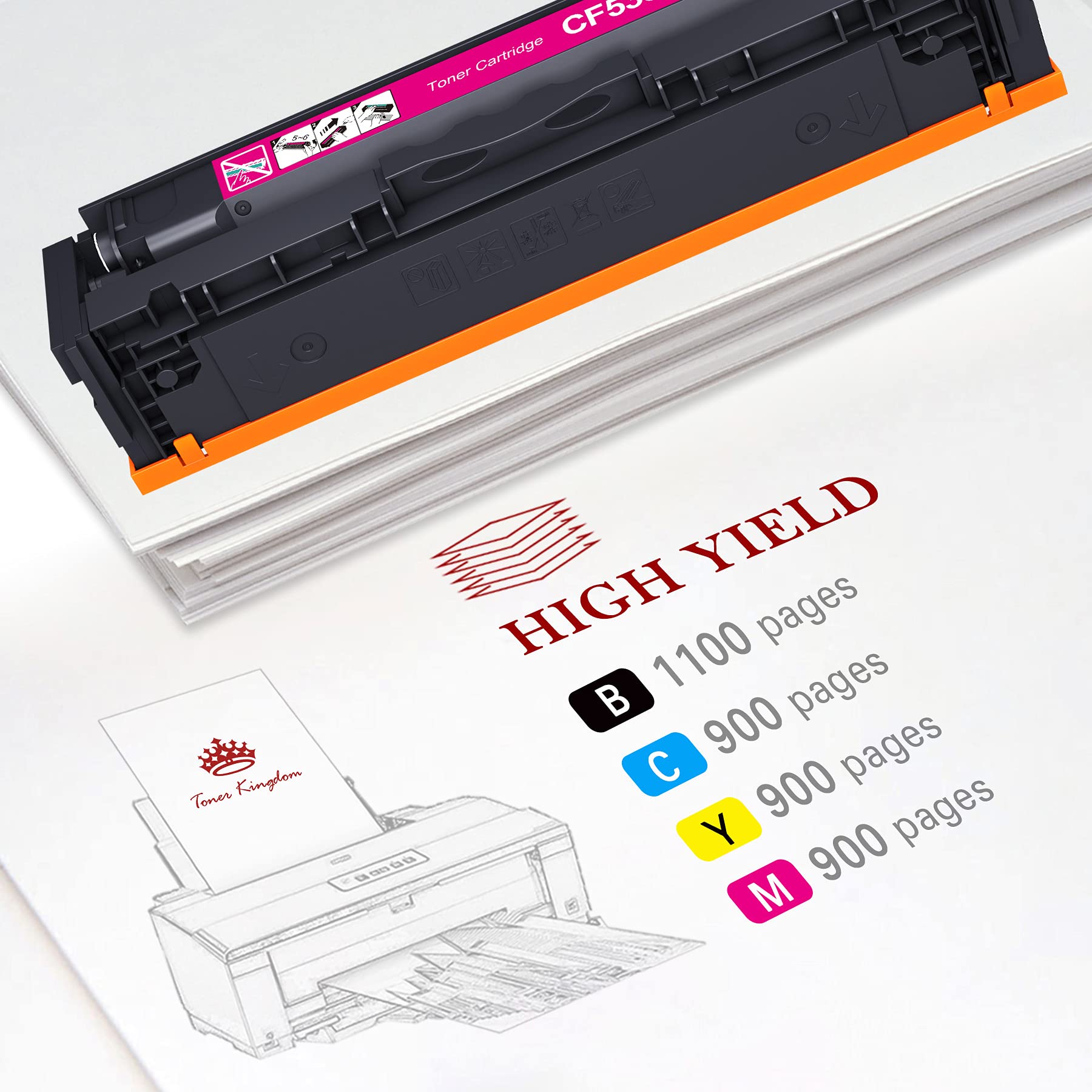 Toner Kingdom 205A Cartucce Toner Compatibile per HP 205A CF530A | 4-Pack per HP Color LaserJet Pro MFP M181FW M181 M180N M180 M154NW M154A M154 CF530A CF531A CF532A CF533A