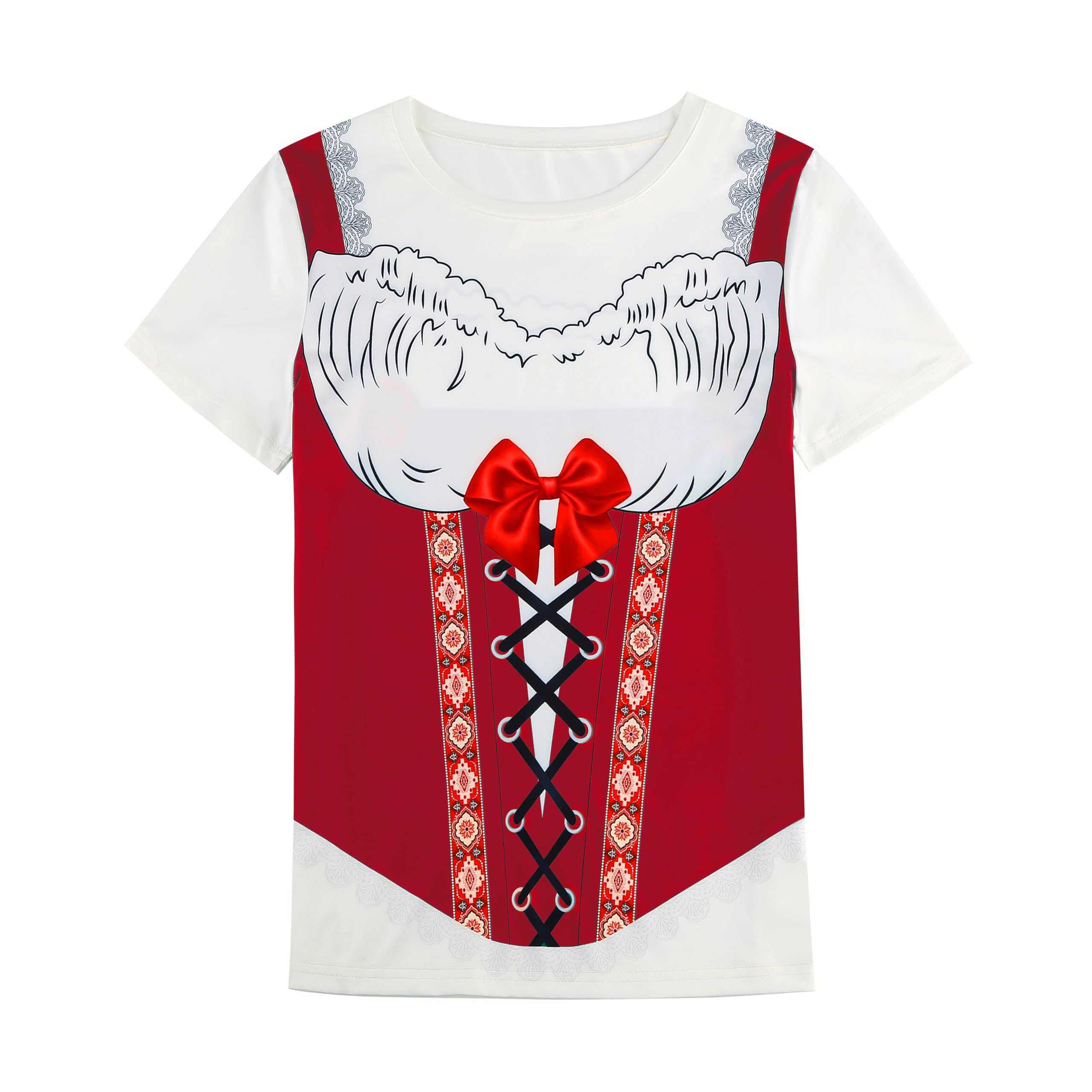 GRAJTCIN Oktoberfest Womens Shirts German Short Sleeve Novelty T-Shirt Ladies