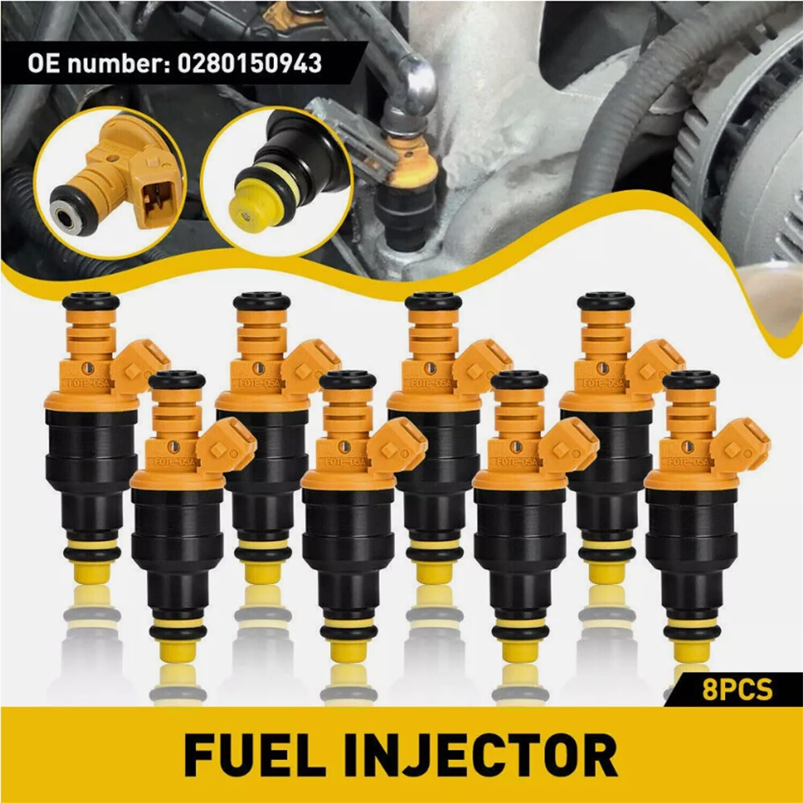 Zestaw do wtryskiwacza Pasuje do Forda 4.6 5.0 8L 8 sztuk wtryskiwaczy paliwa 0280150943