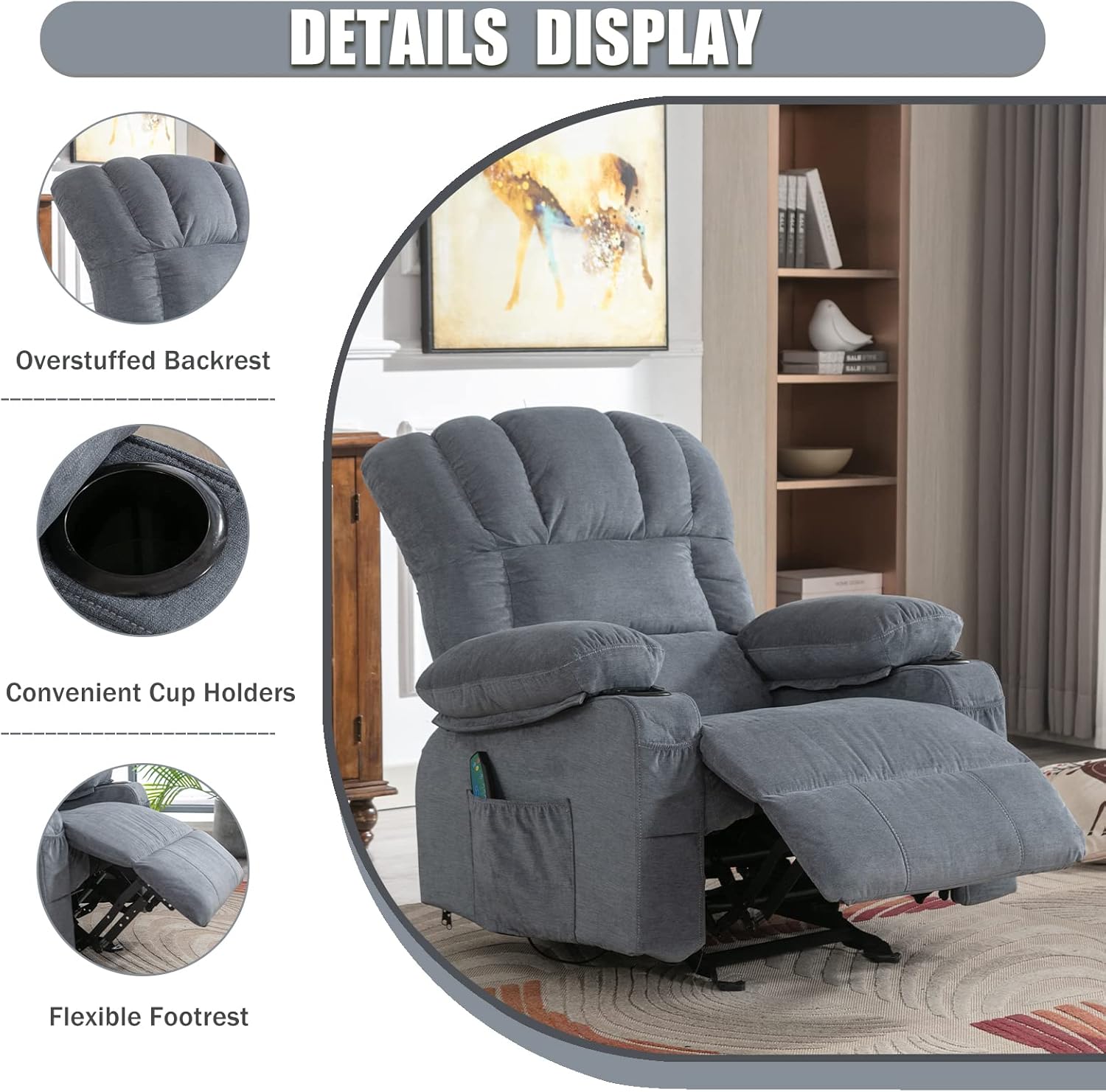 HEALGEN Bosmiller Recliner Chair details display