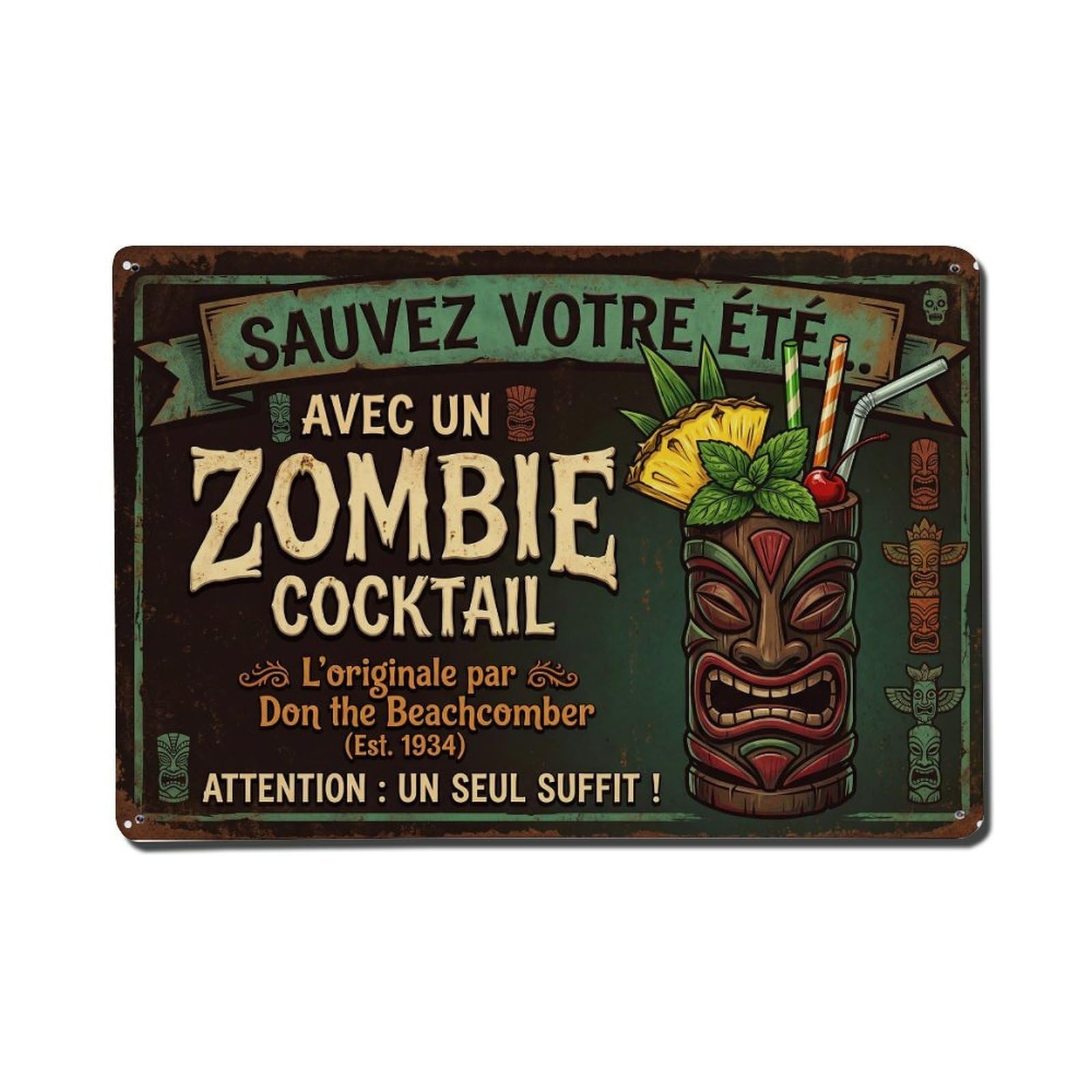Zombie Crisp Taste Metal Tin Sign Plaque Wall Decor for Cafe, Club Bar, Office, Home Garden Metal Poster 8x12Inch