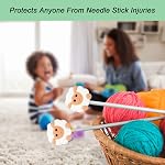 Yzzyemn 20 pcs Knitting Needle Stoppers, Point Protectors Cute (Sheep)