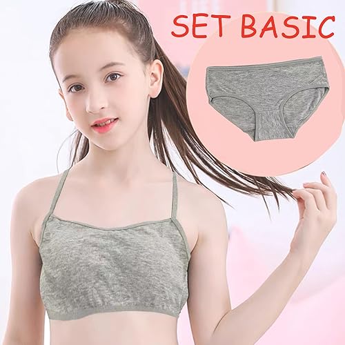 Miniatura 2 de Conjunto de ropa interior para niñas, sujetadores de entrenamiento para niñas con brasier de entrenamiento para niñas hipster, conjunto de bralette