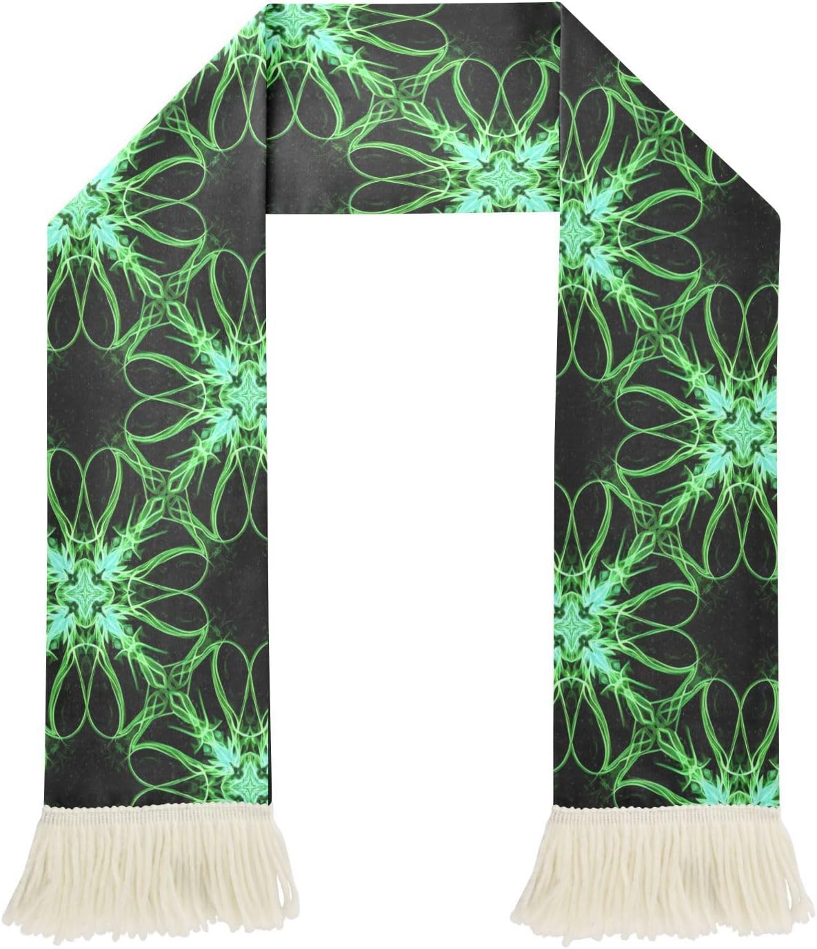CHIFIGNO Neon Green Black Soccer Scarf for Fans, Soft Touch & Fast Drying Polyester, Support your Team with Game Day Must have