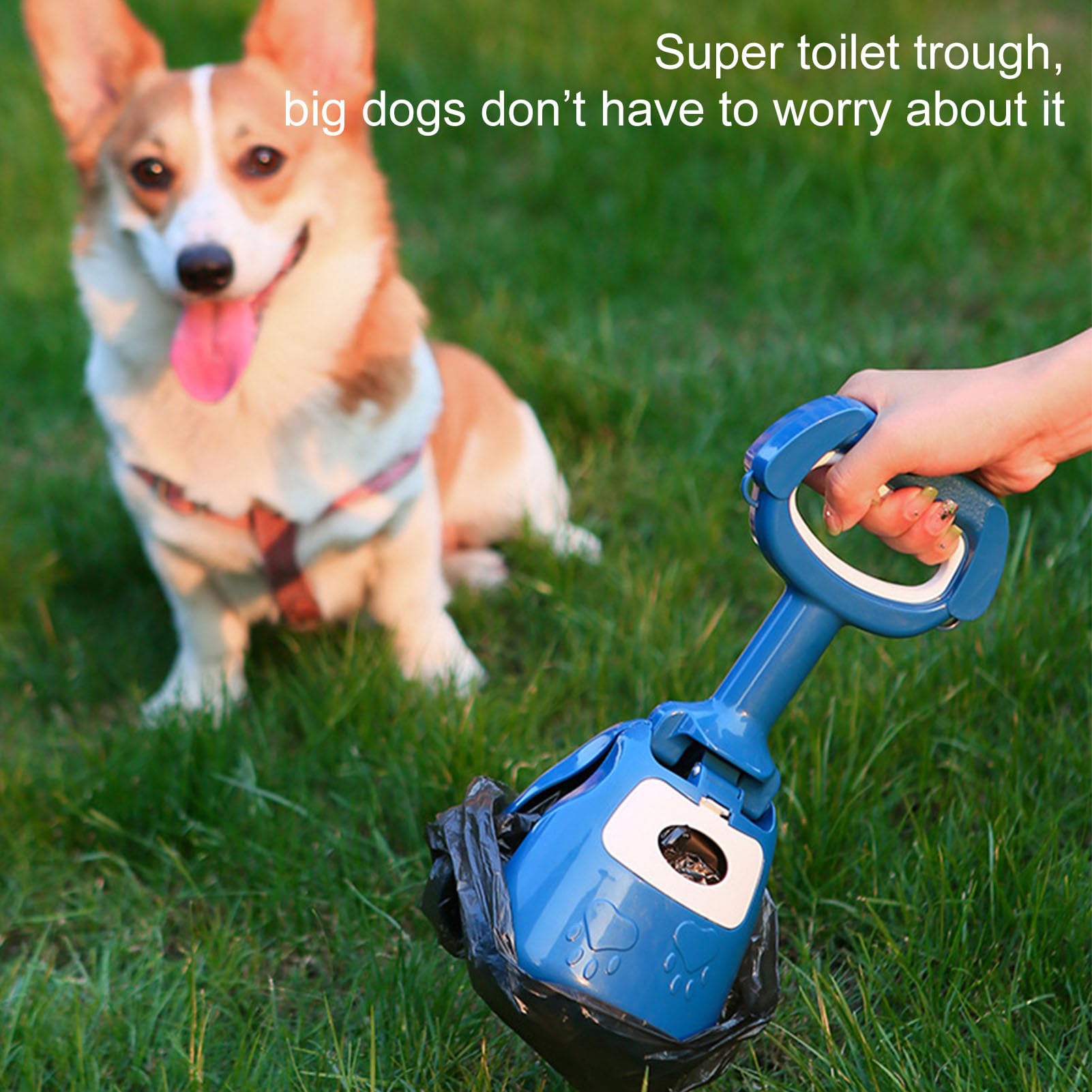 Raccogli-Cacca Per Cani RUJOI - Paletta Con Sacchetti, Manico Lungo, Materiale Resistente Per Taglie Piccole E Grandi - Foto 4