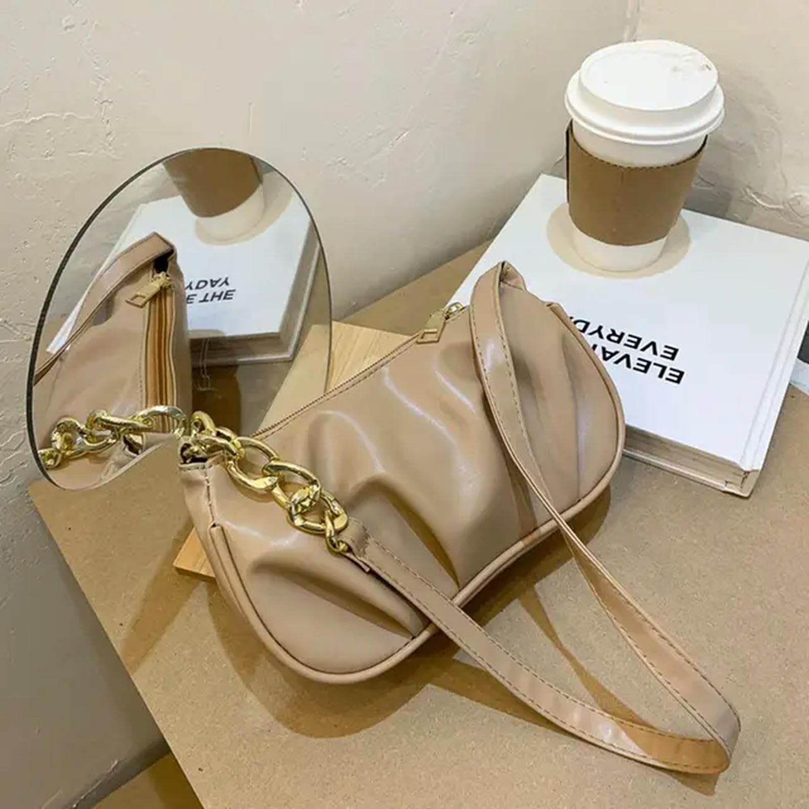 PU Leather Handbag Small Shoulder Bag Butterfly Chain Tassel Bag Large Capacity Storage Bag Portable Messenger Bags