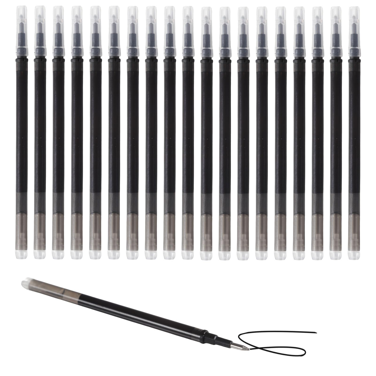 20 Pack Erasable Pen Refills 0.7mm Fine Tip Smooth Black Gel Ink Erasable Pen Refills, Easy to Erase for Office, School