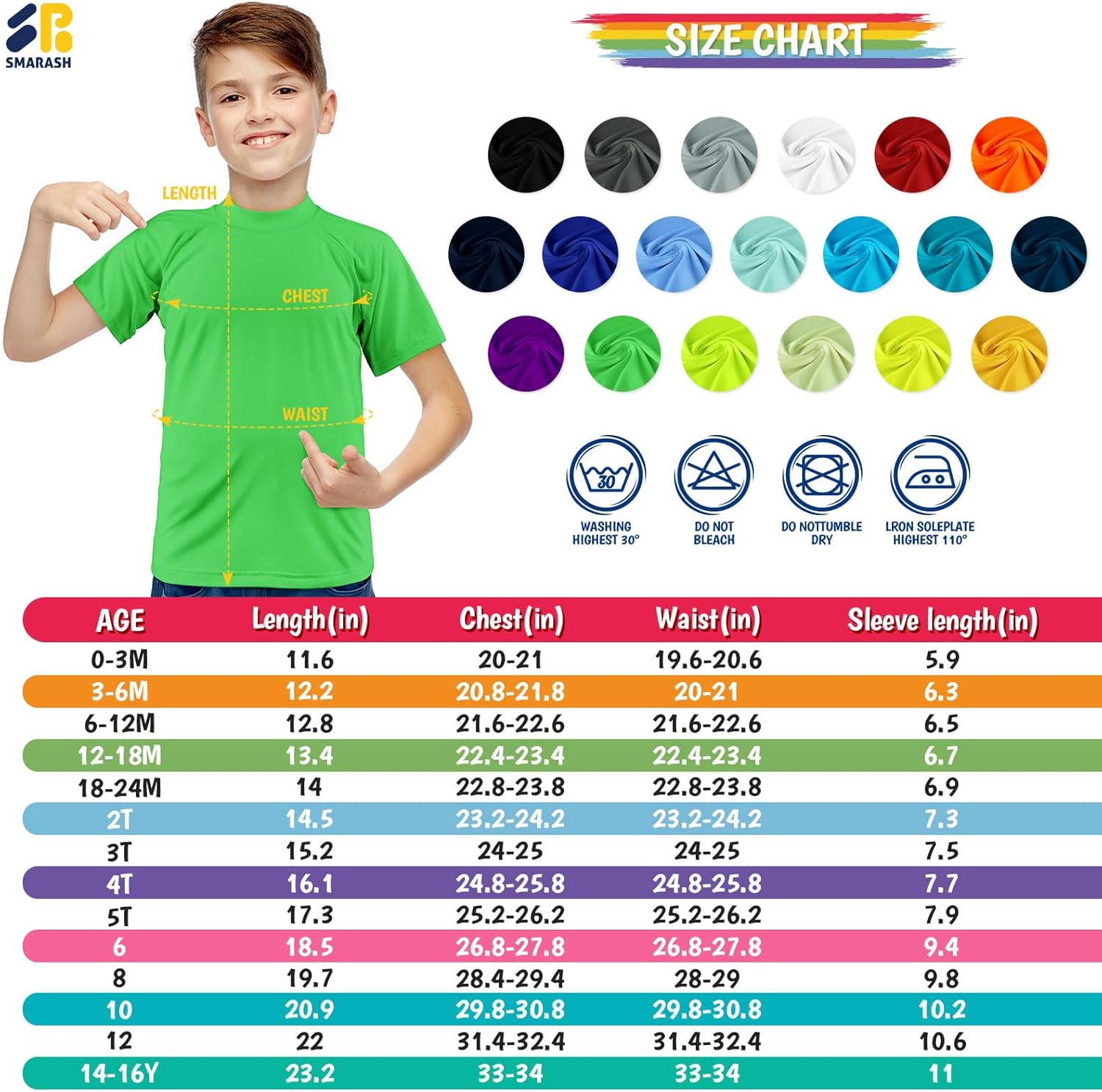 Baby Boys Swim Shirts Short Sleeve Rash Guard Infant Sun Protection UV SPF T Shirts Rashguard Swimwear Water Beach Tee Lightweight for Toddler Kids Neon Green 3-6M - Image 7
