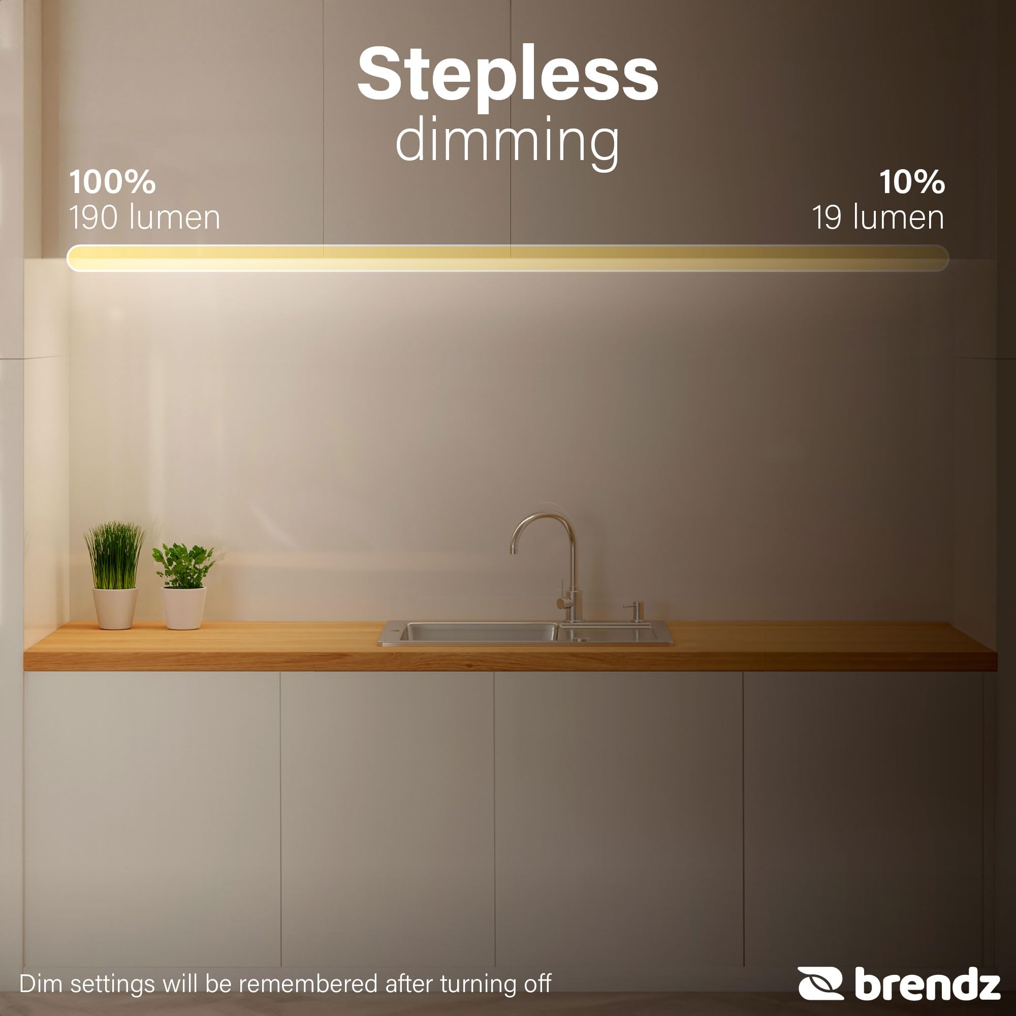 Brendz LED Sottopensile Cucina, Luce LED Ricaricabile, 40cm, USB-C, 2200mAh, 3 Temperature di Colore, Dimmerabili, Magnetica, Luci LED Cucina Sottopensile Senza Fili, Puyo Nero