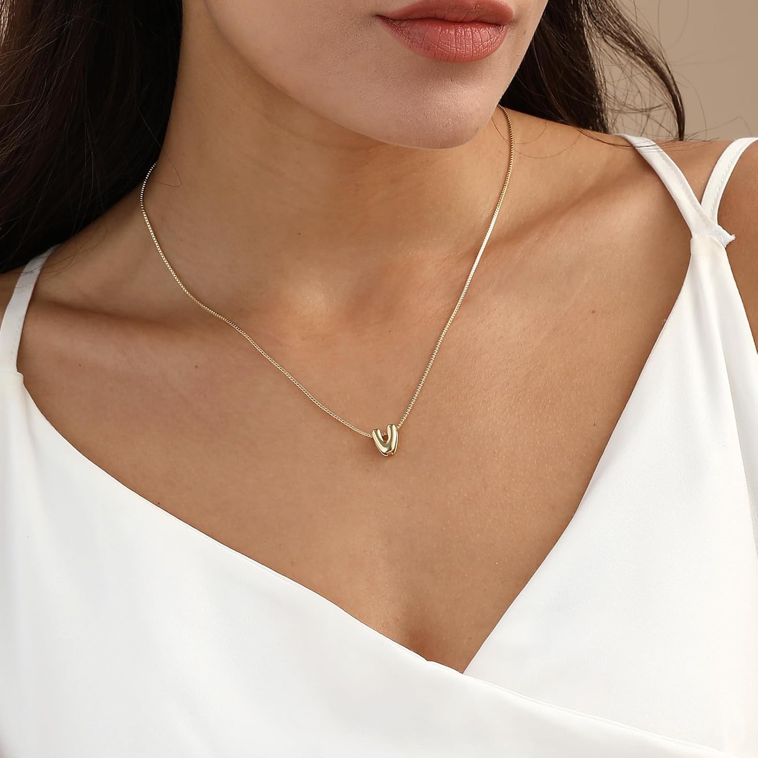 Bubble Initial Necklaces Dainty Letter Necklace Cute Name Choker Necklaces for Women Trendy Personalized Pendant Jewelry Gift for Women - Image 8