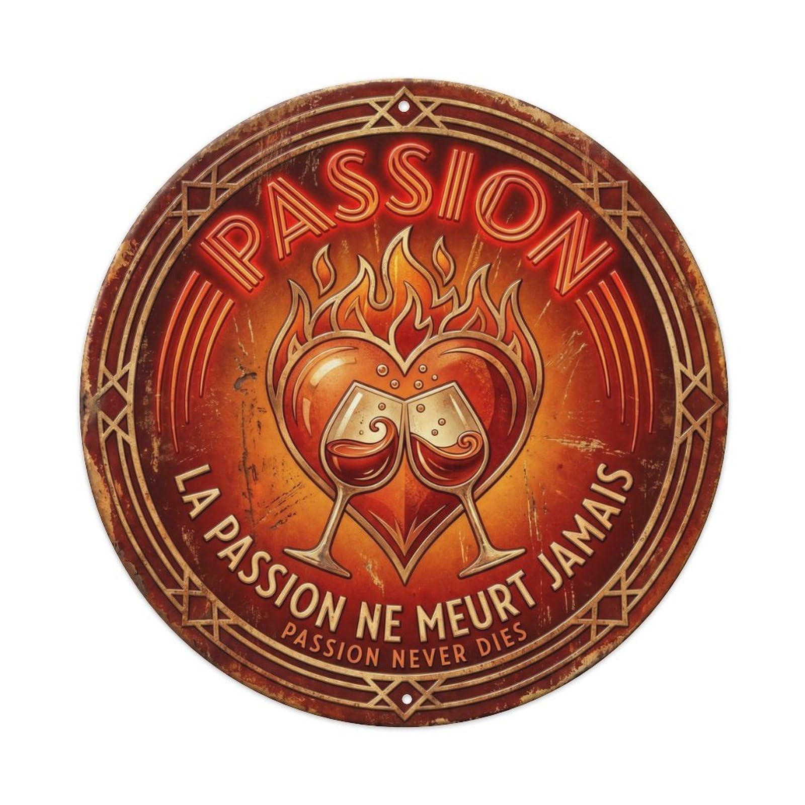 Passion Humorous Tavern Passion 1 Vintage Metal Tin Sign Plaque Wall Decor for Cafe, Club Bar, Office, Garden Metal Poster 8x8Inch
