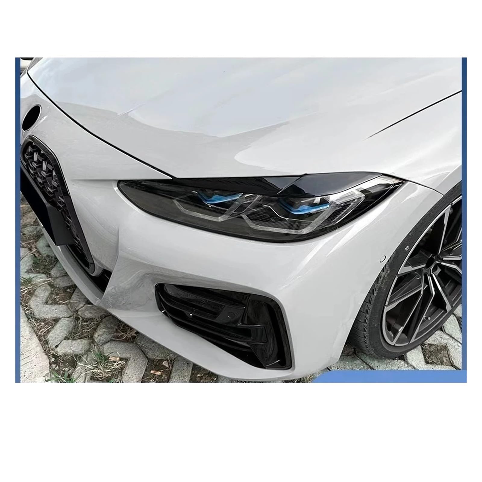 Adesivo for sopracciglia anteriori, copertura for palpebre dei fari laterali, compatibile con BMW Serie 4 G22 G23 G26 M3 M4 G80 G81 G82 G83 2020-2025(Gloss black)