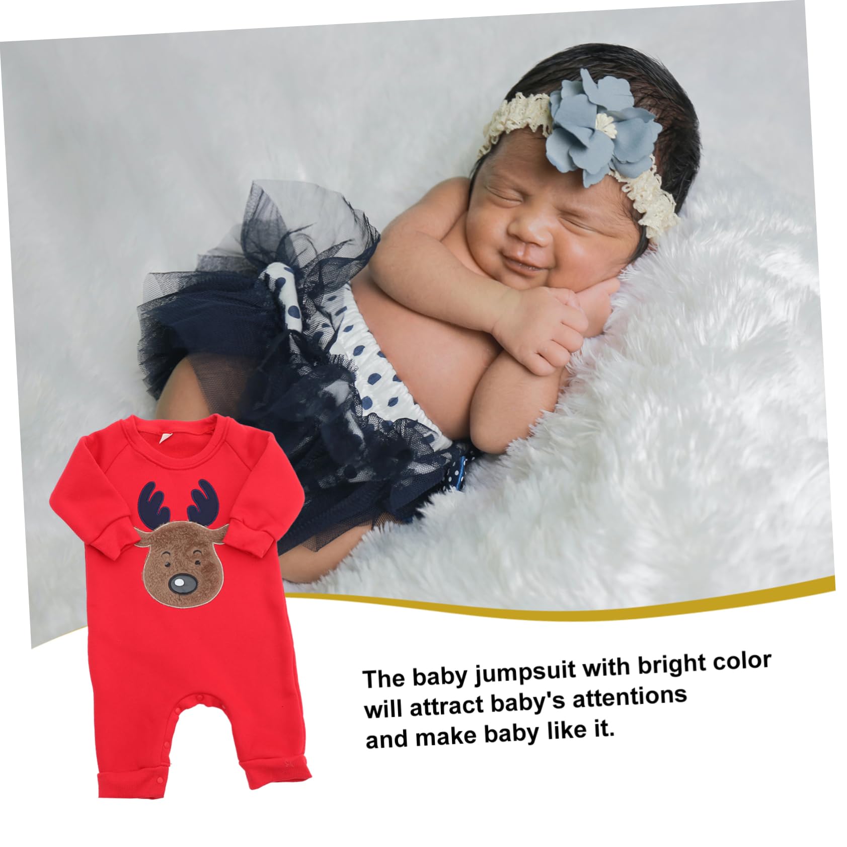 BESPORTBLE Mono Niña Navideño de Terciopelo para Invierno Pijama Unisex de Manga Larga con Diseño de Cómodo y Transpirable para Recién Nacidos Fiestas de Navidad