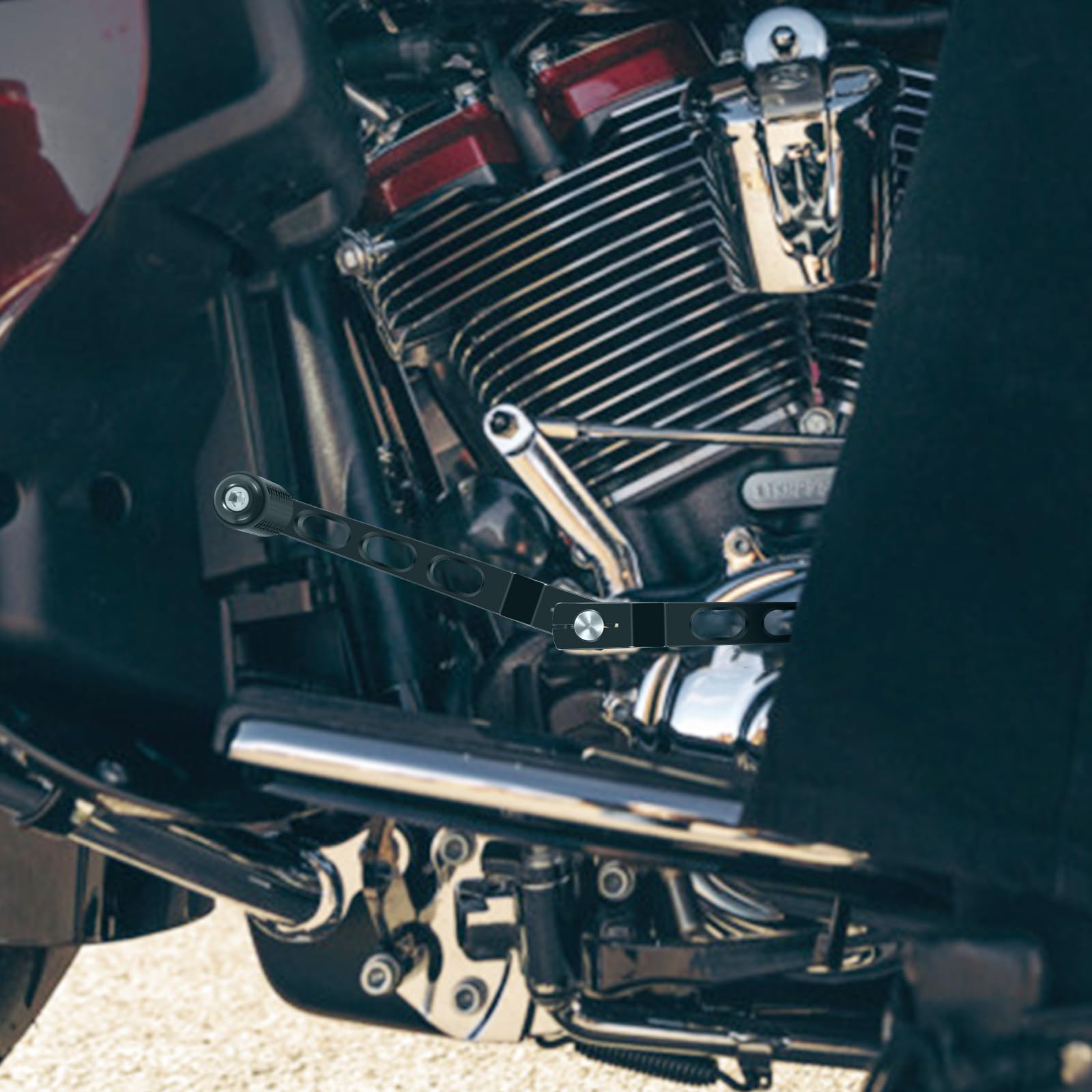 Motorrad Ferse Zehen Schalthebel Bremspedale Schalthebel für Harley Davidson Softail Touring Road Glide Street Glide Hebel Road King Glide Trikes Schalthebel Schwarz