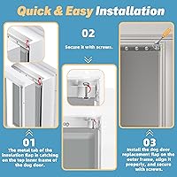 Vista 6 de Solapa de repuesto extra grande para puerta de perro de 3 solapas con tornillos, solapas de repuesto para clima extremo - Compatible con solapas