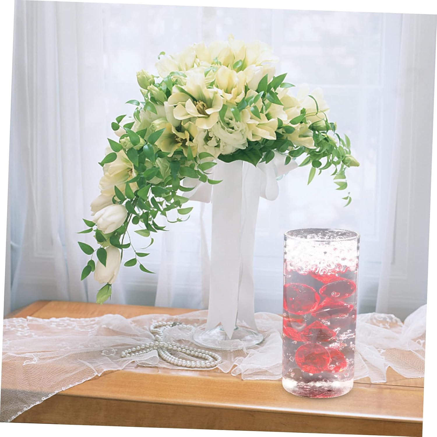 LIFKOME 1bag Valentine Day Simulated Gems for Plastic Vase Fillers Shiny Decorative Accessories for Weddings Bridal Showers and Home Decor