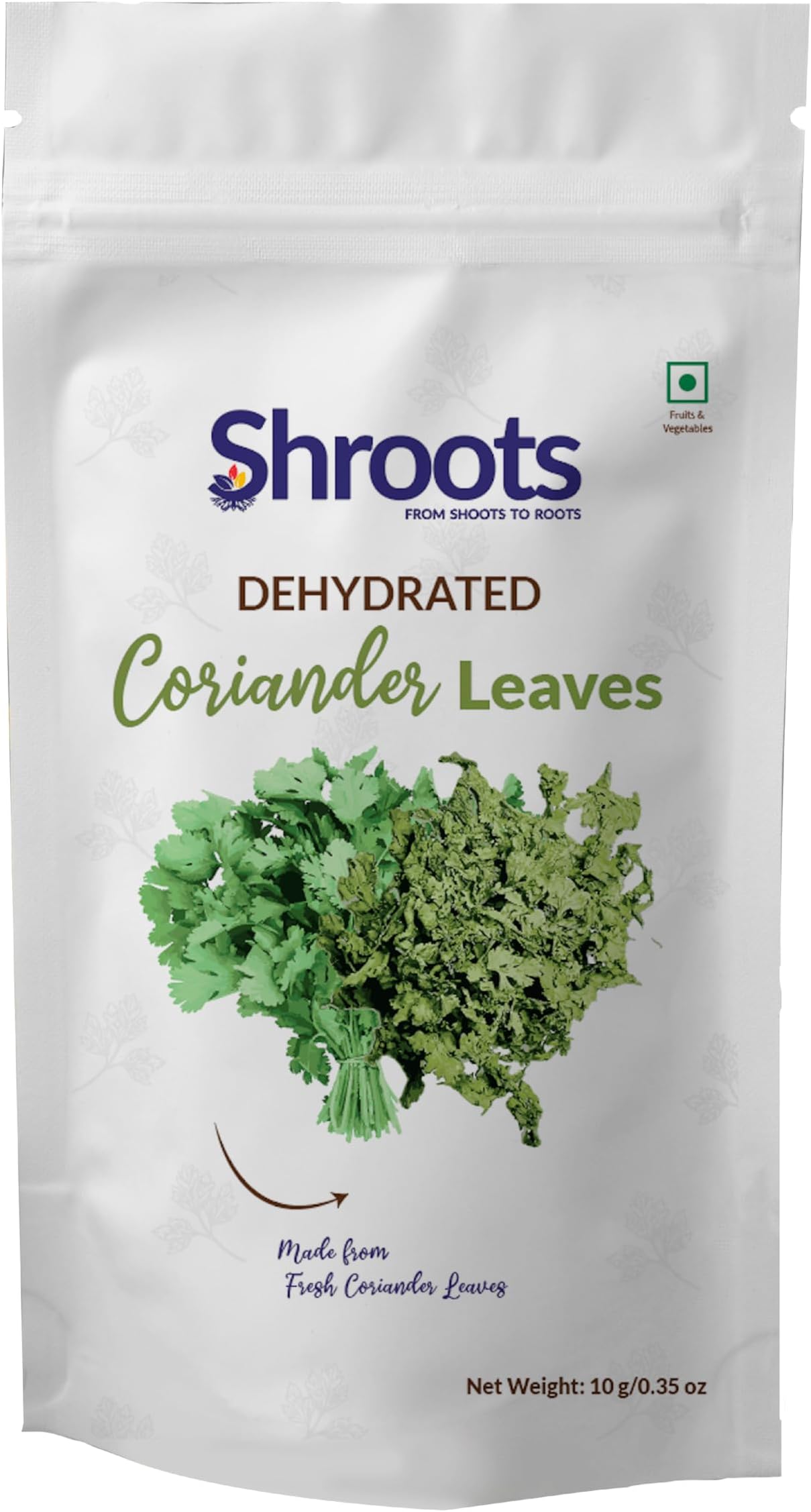 Dried Coriander Leaves (Cilantro) for Cooking – Dehydrated Coriander Flakes, Air Dried Natural Herb, Soup, Salad, Curry, Garnish, Rice, Camping & Emergency Food SHROOTS 10g/0.35 oz