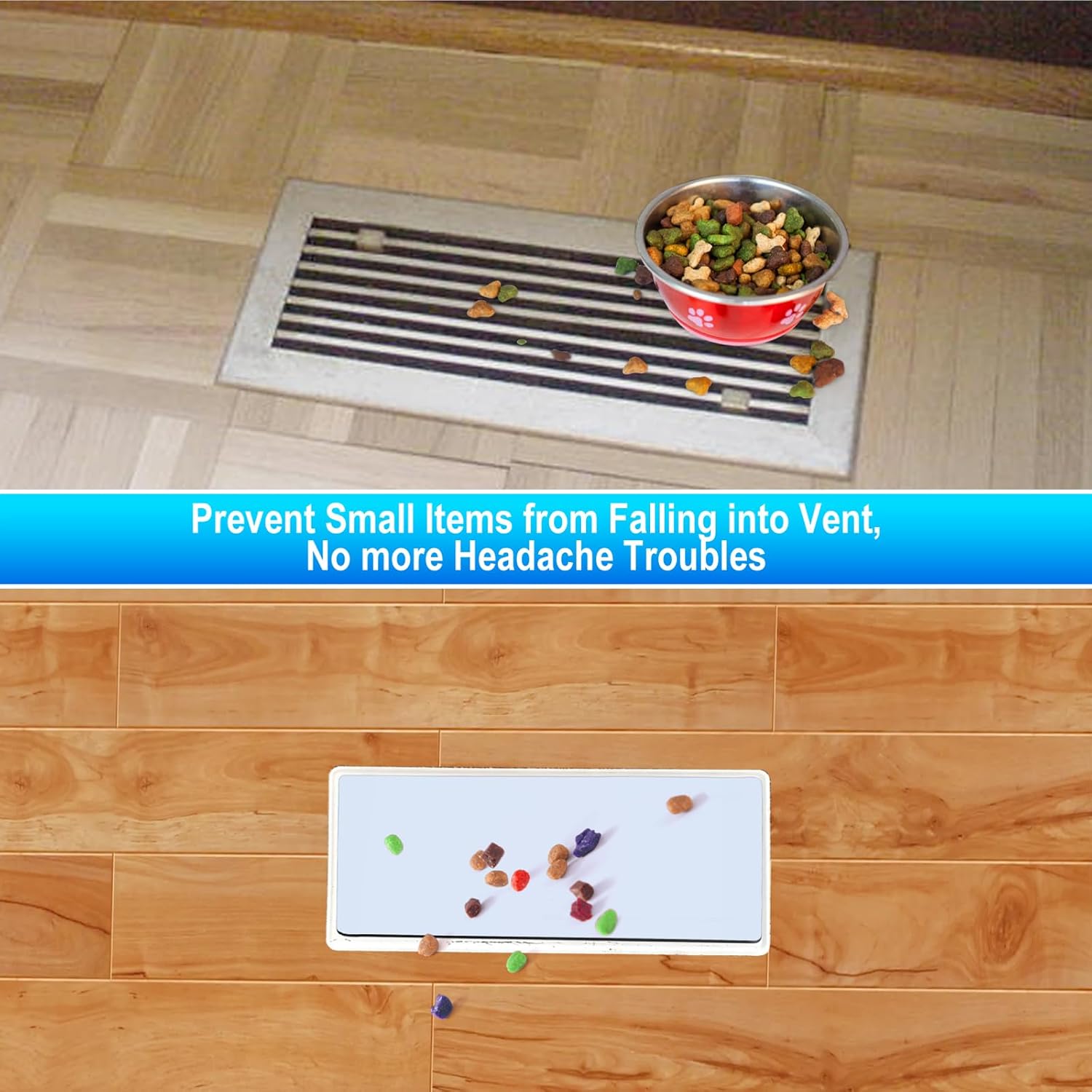 5 Pcs Strong Magnetic Vent Covers, 5.5x12 inch Vent Covers for Home Floor, Pockets for Complete Seal, Air Vent Covers for Floor Wall and Ceiling Registers, Home and RV, HVAC and AC Vents-White